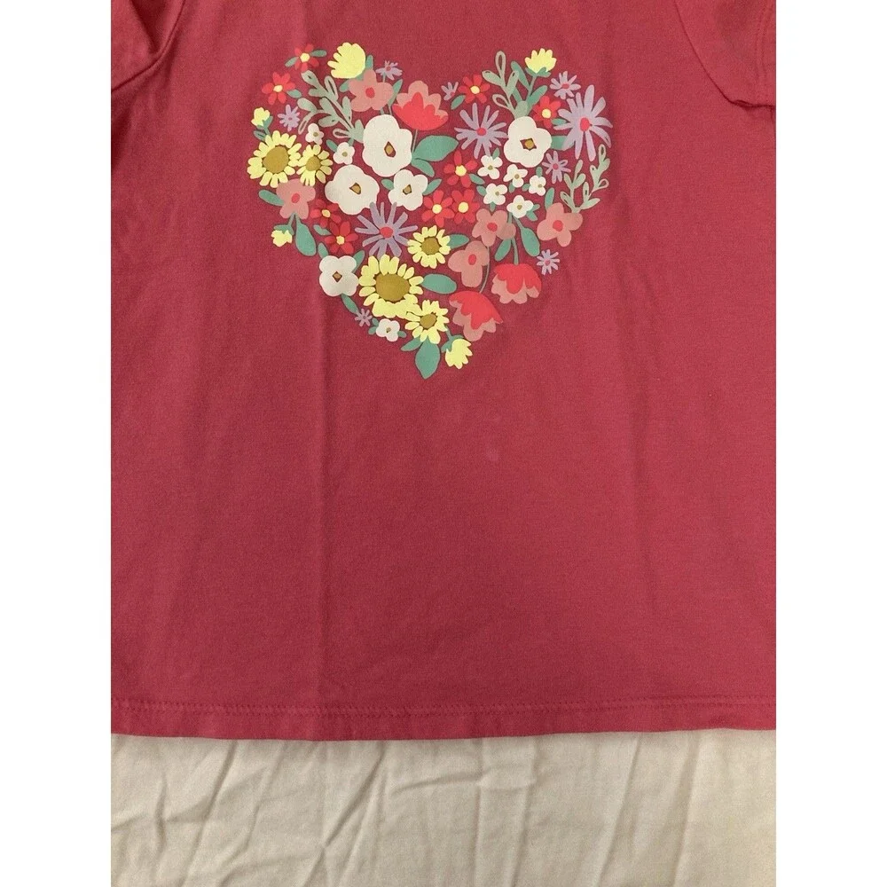 5T Cat & Jack girls clothes - 1 piece T shirt | pink, heart and flowers theme